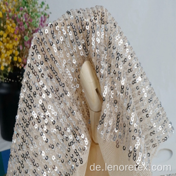 Nylon stricken metallic metall pailletten stickerei mesh stoff